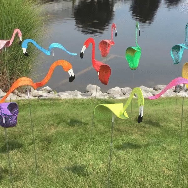 Swirling Flamingo Wind Dancers