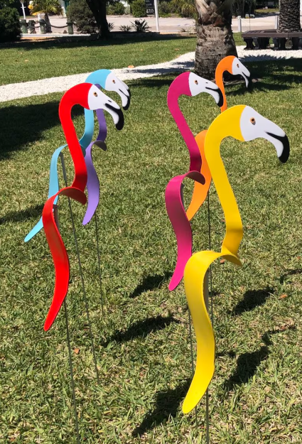 Swirling Flamingo Wind Dancers